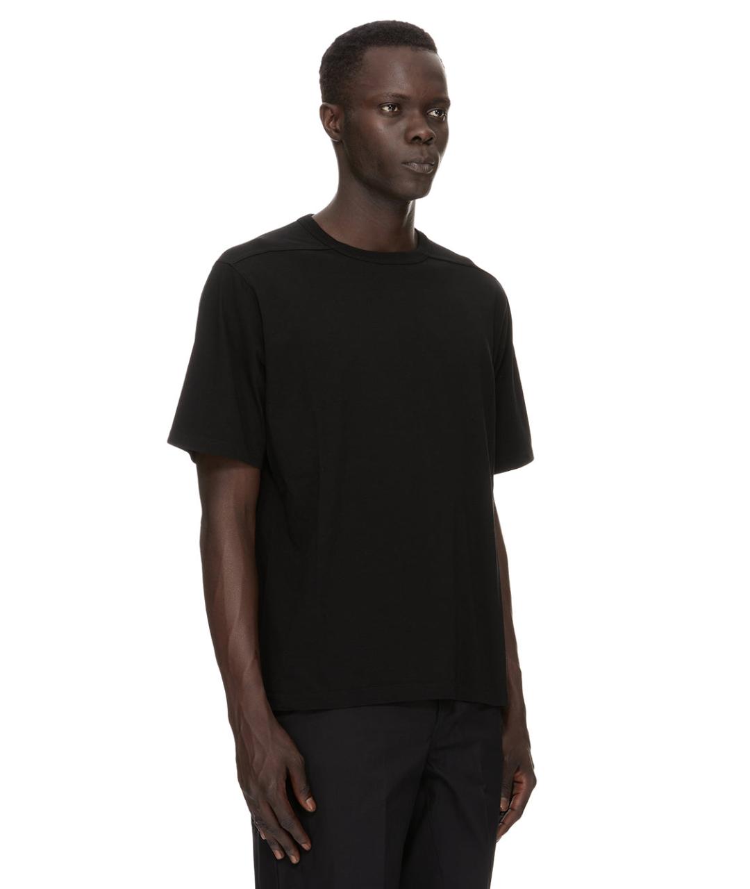 RICK OWENS Черная хлопковая футболка, фото 2
