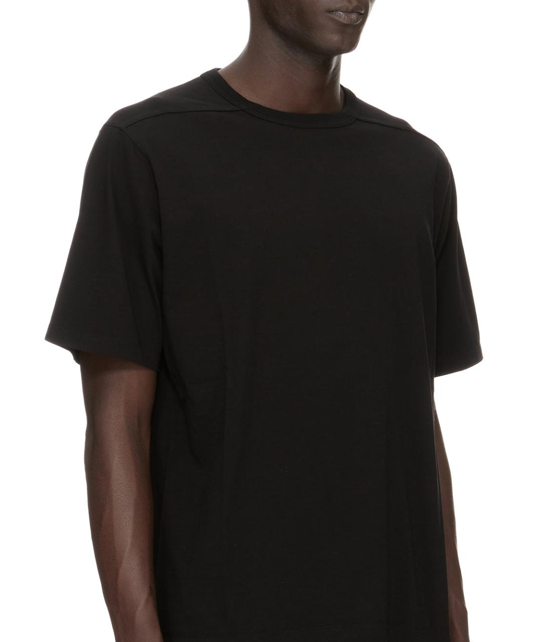 RICK OWENS Черная хлопковая футболка, фото 4