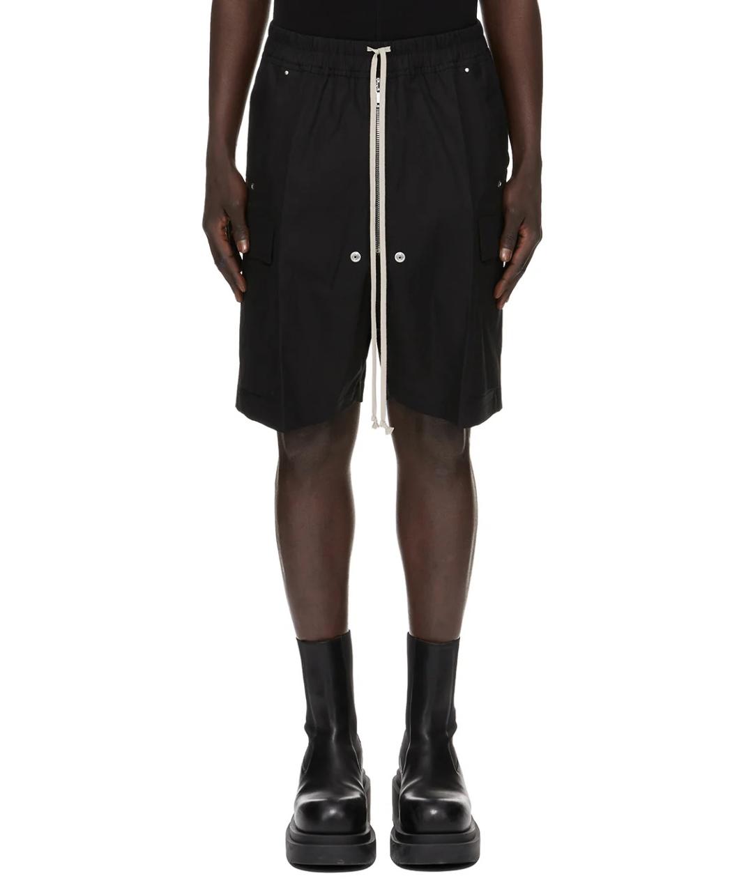 RICK OWENS Черные хлопковые шорты, фото 1