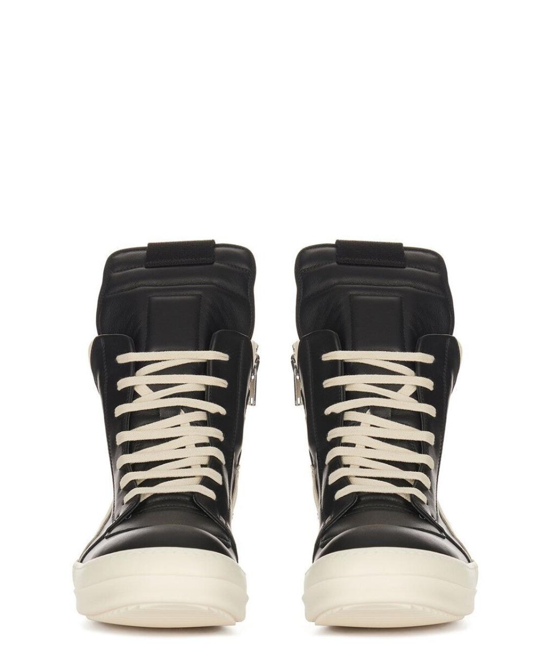 RICK OWENS Черные кожаные кроссовки, фото 2