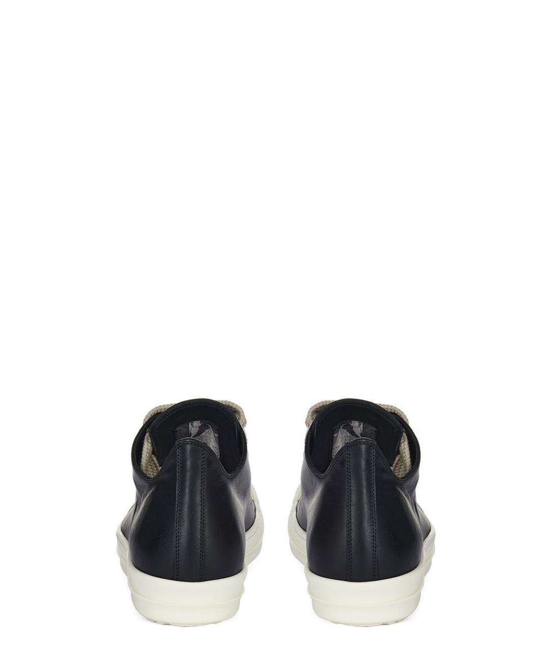 RICK OWENS Черные кожаные кроссовки, фото 5