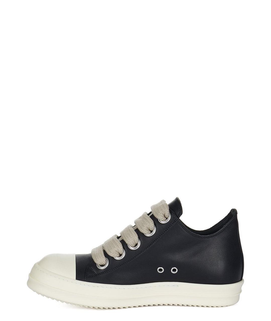 RICK OWENS Черные кожаные кроссовки, фото 4
