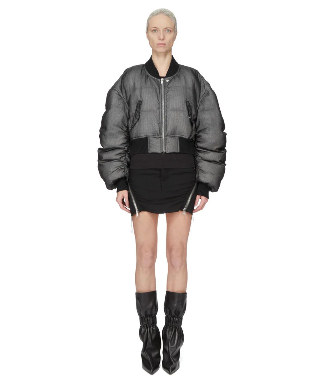 RICK OWENS Черная шерстяная юбка мини, фото 2