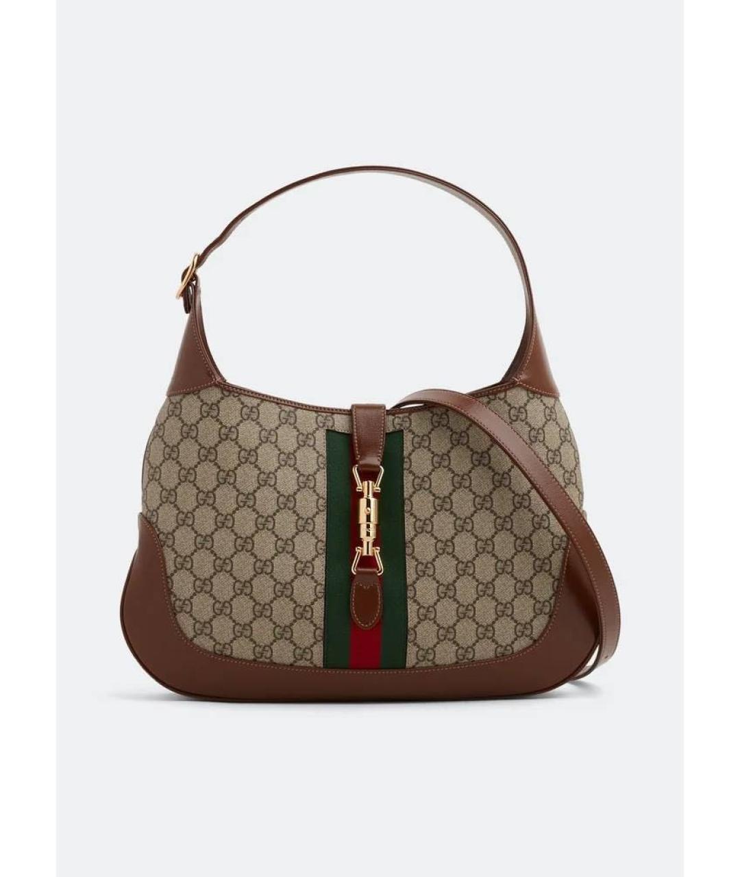 GUCCI Коричневая кожаная сумка тоут, фото 5