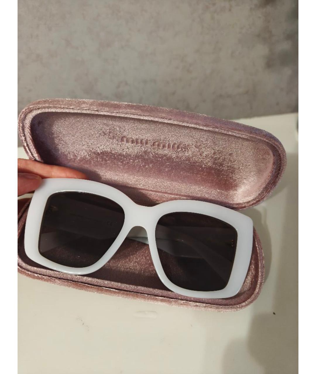 MIU MIU Белые пластиковые солнцезащитные очки, фото 8