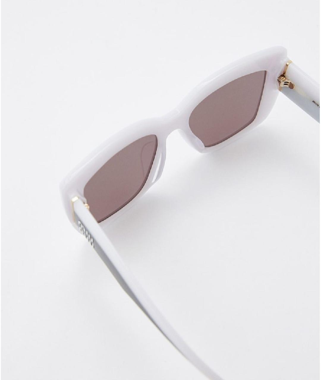 MIU MIU Белые пластиковые солнцезащитные очки, фото 3