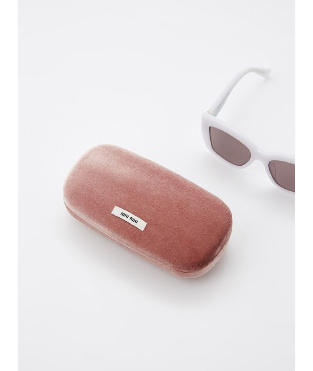 MIU MIU Белые пластиковые солнцезащитные очки, фото 4