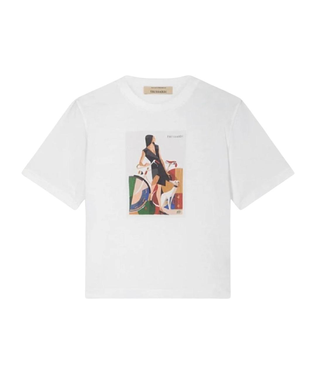 TRUSSARDI Белая хлопковая футболка, фото 1