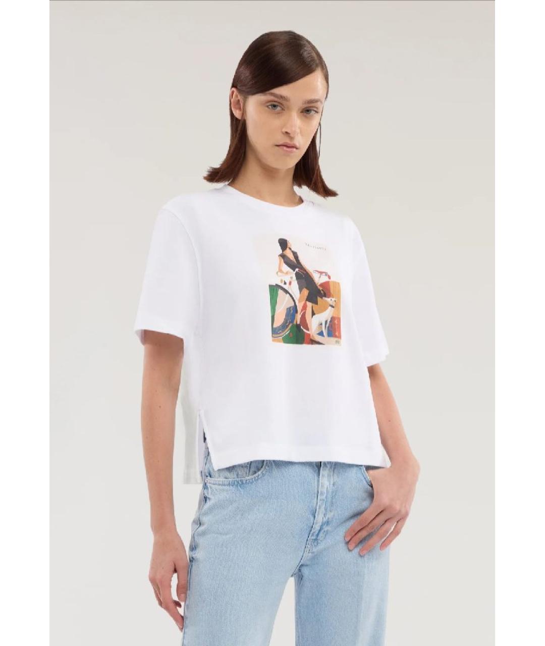 TRUSSARDI Белая хлопковая футболка, фото 2