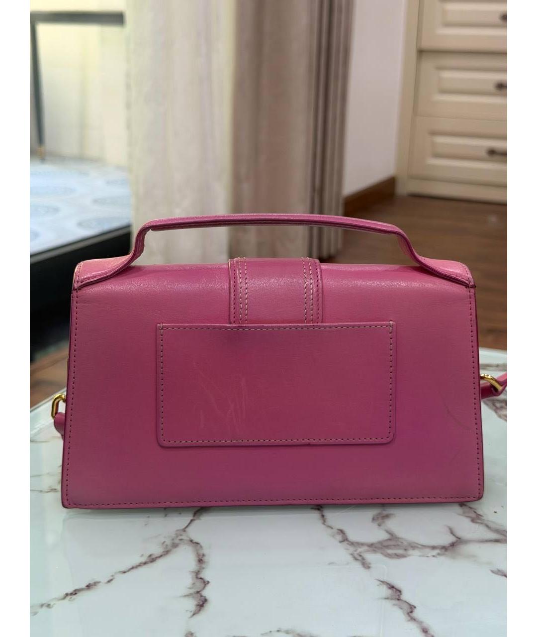 JACQUEMUS Розовая кожаная сумка через плечо, фото 3