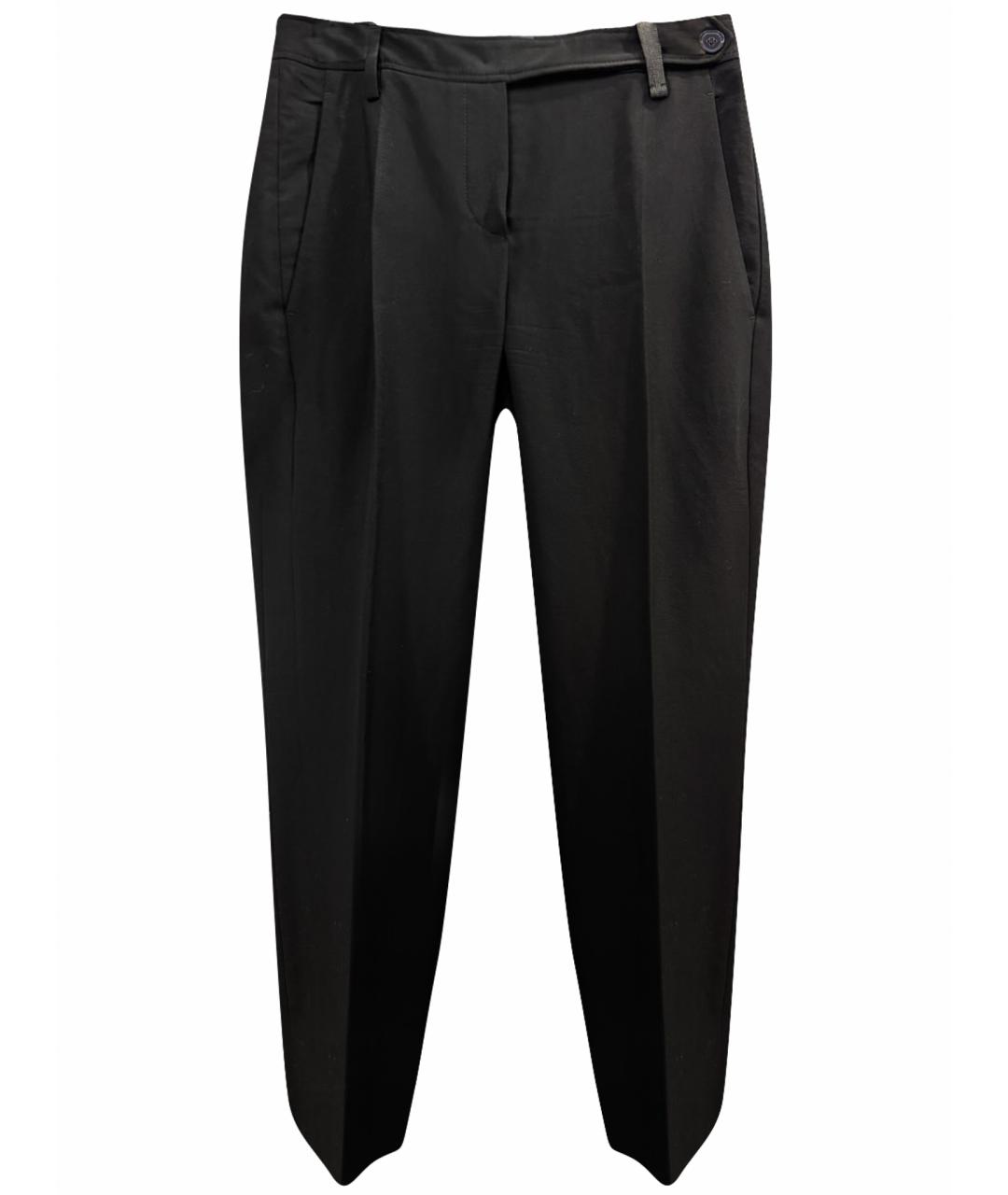BRUNELLO CUCINELLI Черные шерстяные прямые брюки, фото 1