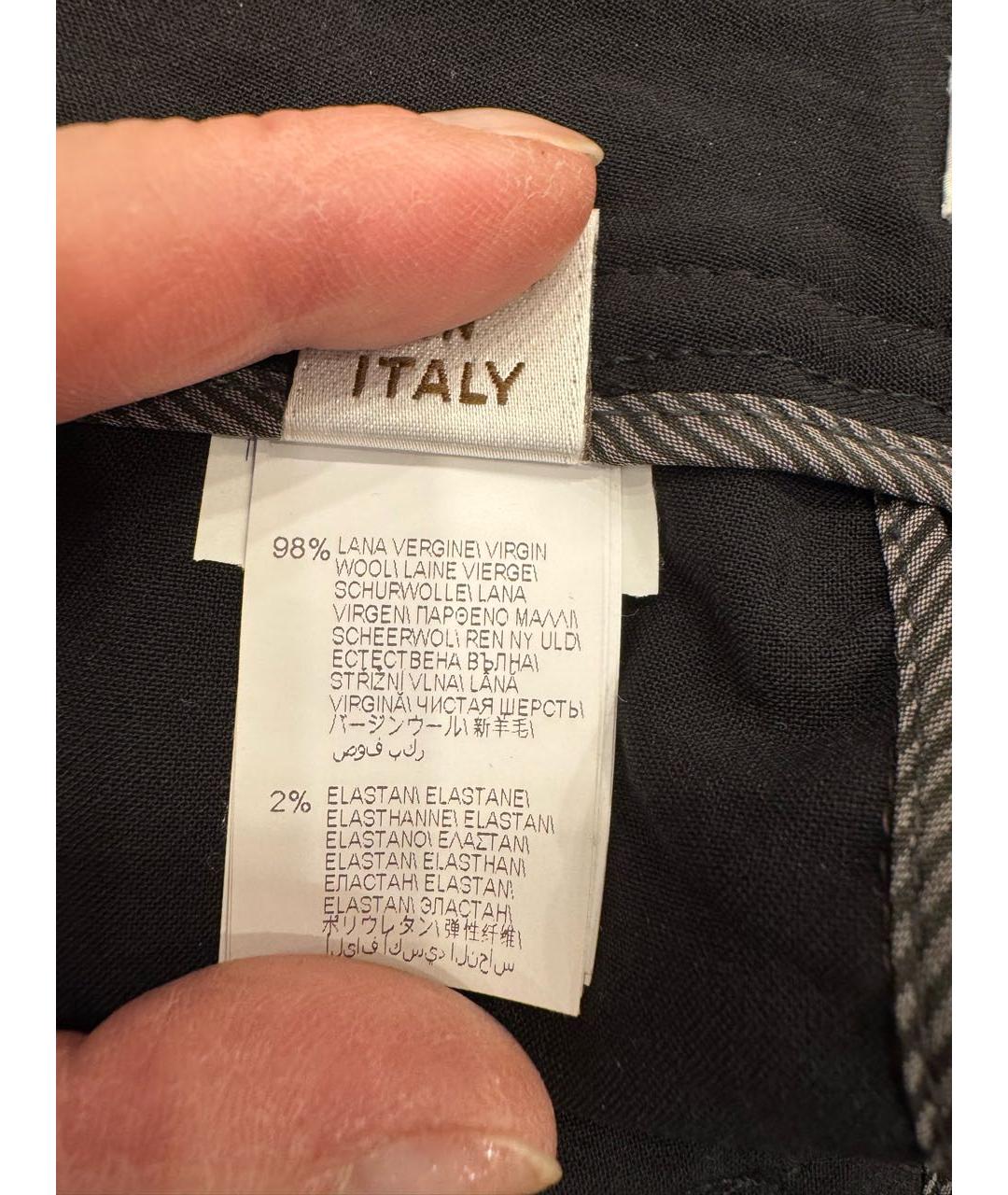 BRUNELLO CUCINELLI Черные шерстяные прямые брюки, фото 4