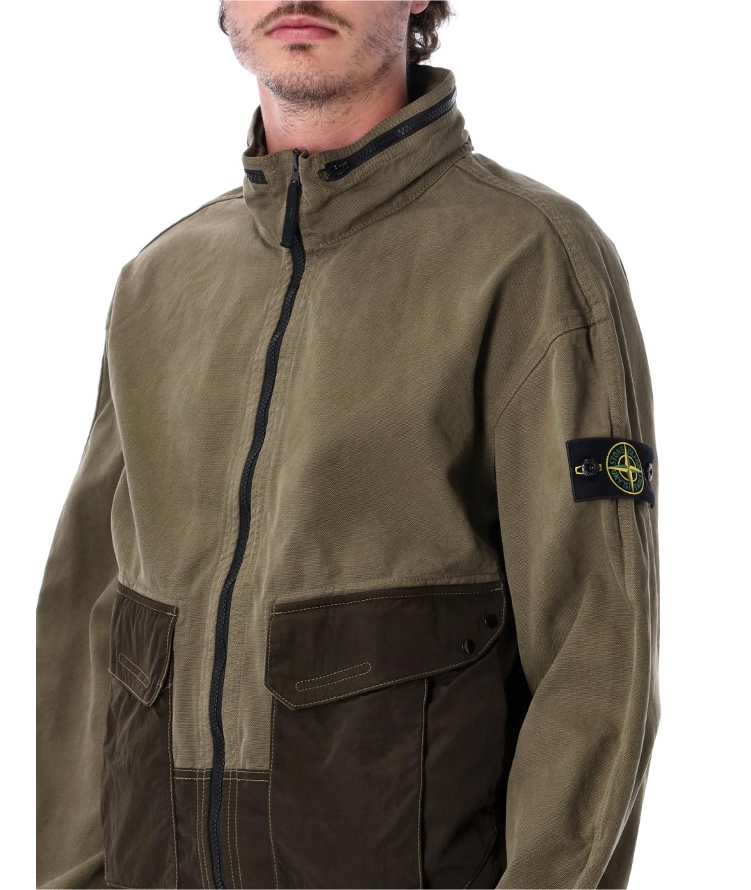 STONE ISLAND Хаки хлопковая куртка, фото 3