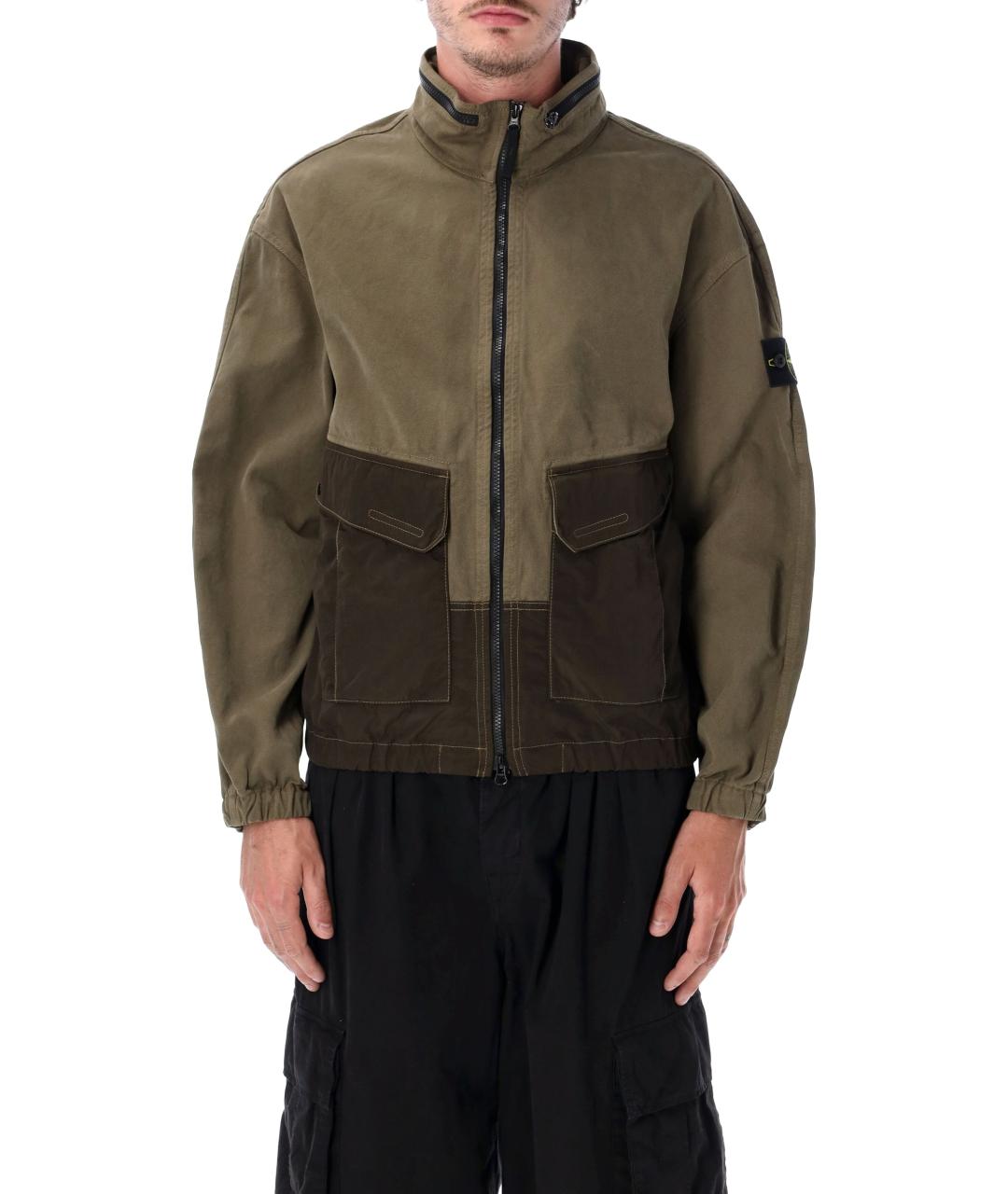 STONE ISLAND Хаки хлопковая куртка, фото 1