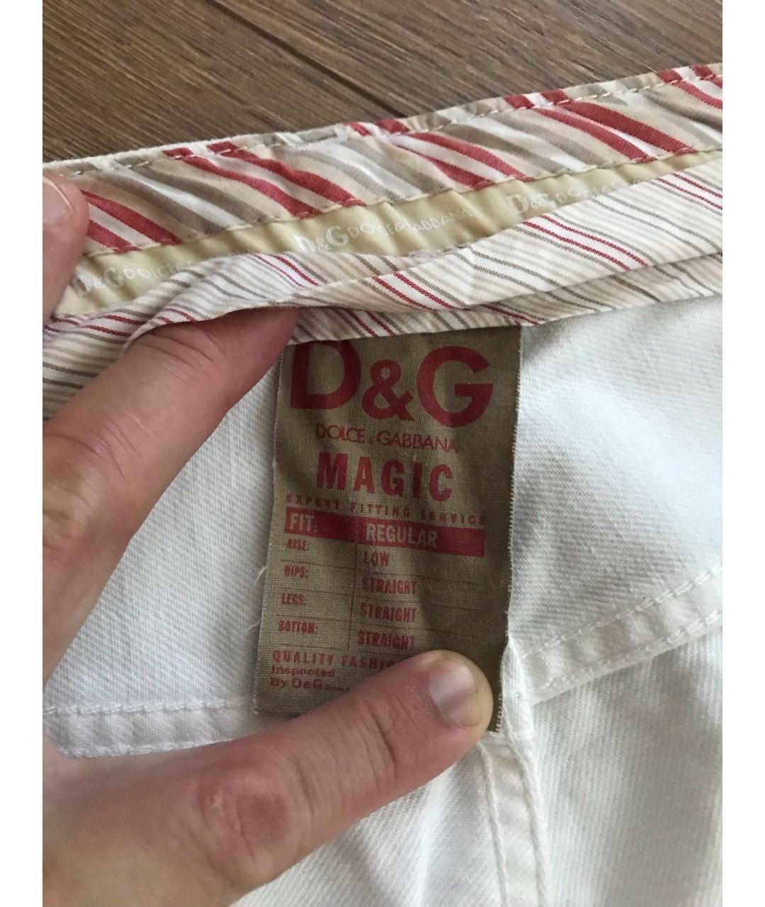 DOLCE&GABBANA Белые хлопковые прямые джинсы, фото 5