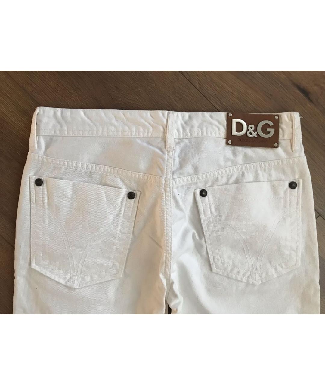DOLCE&GABBANA Белые хлопковые прямые джинсы, фото 7
