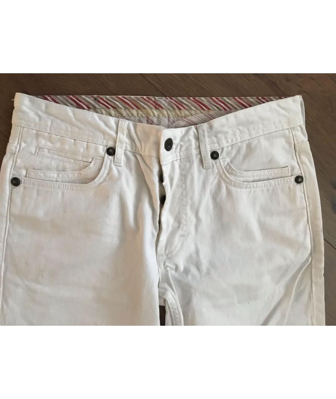 DOLCE&GABBANA Белые хлопковые прямые джинсы, фото 2