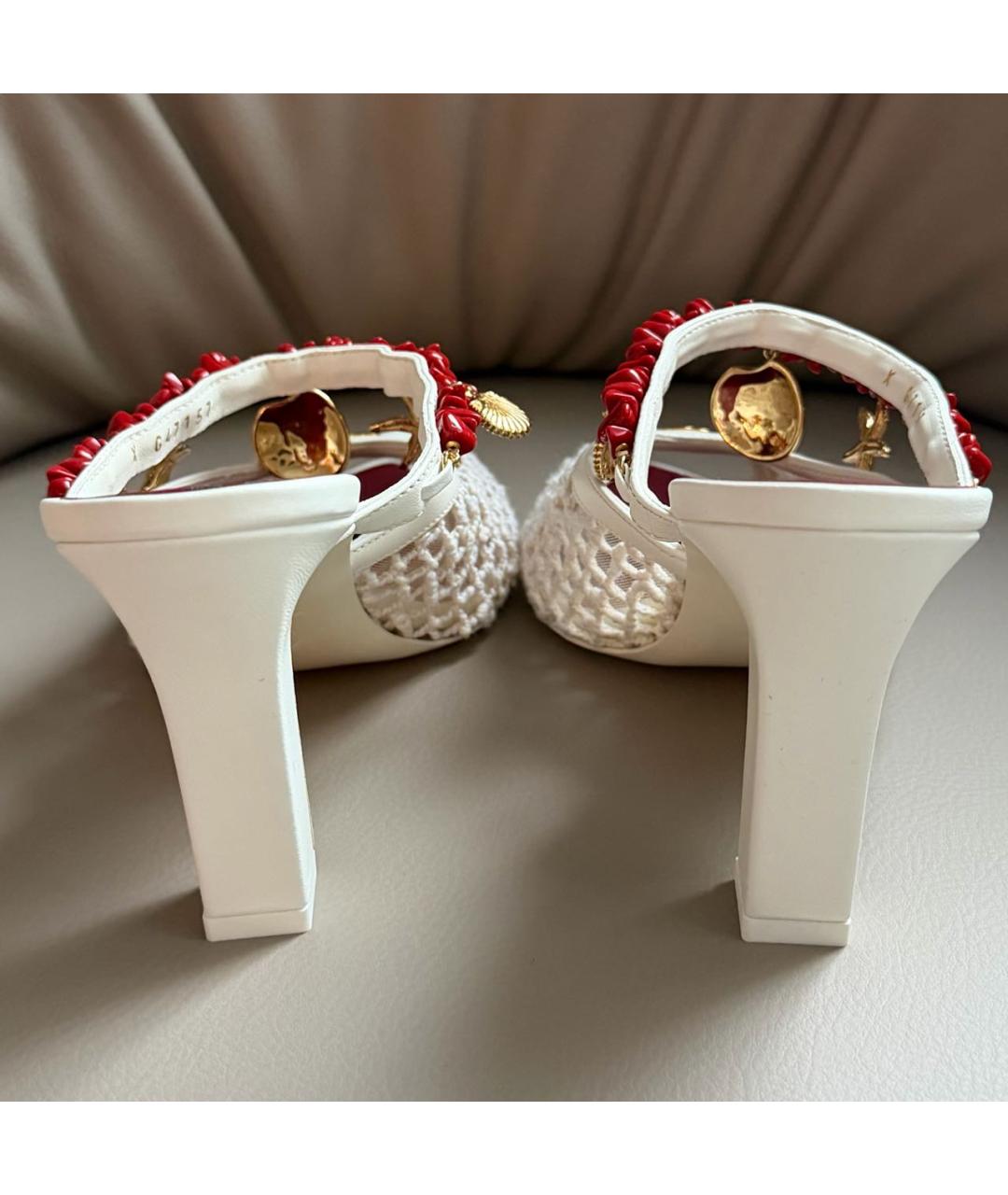 CHANEL Белые кожаные босоножки, фото 4