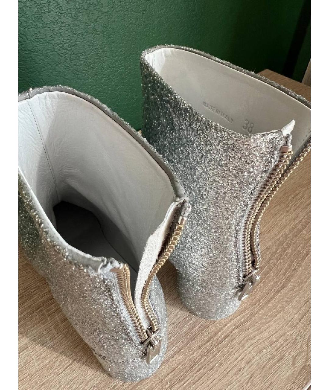 MM6 MAISON MARGIELA Серебряные низкие ботинки, фото 3