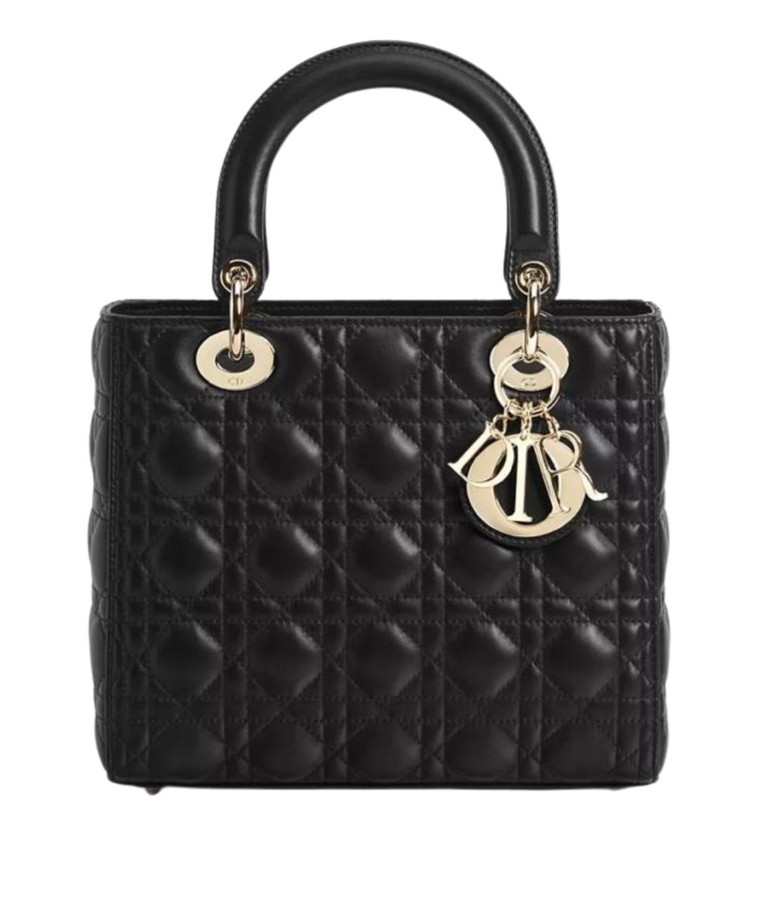 CHRISTIAN DIOR Черная кожаная сумка с короткими ручками, фото 1
