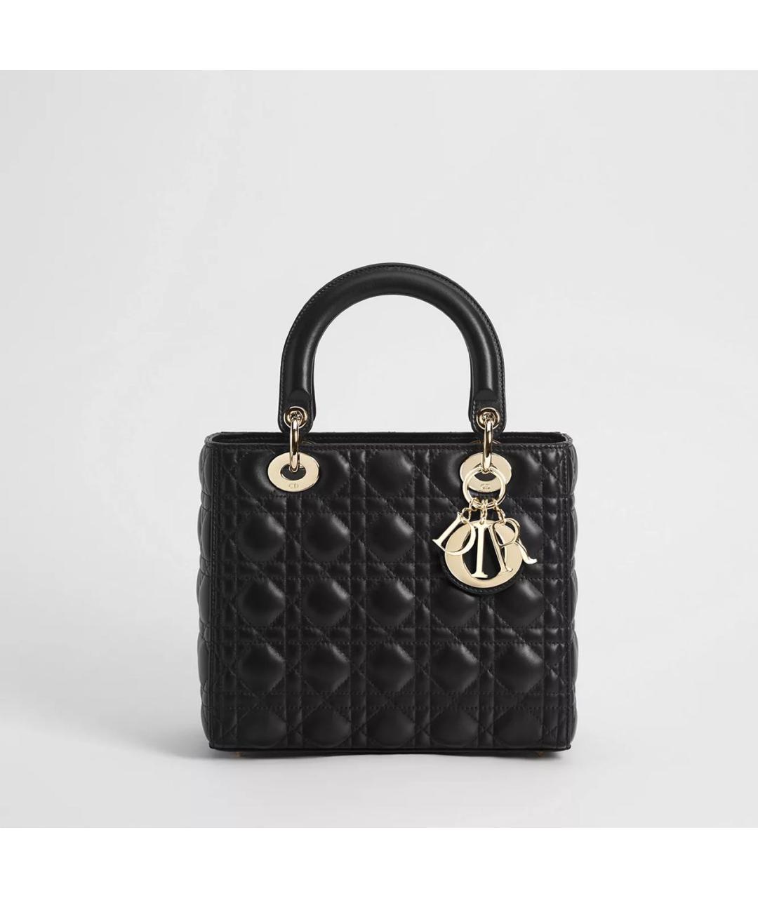 CHRISTIAN DIOR Черная кожаная сумка с короткими ручками, фото 8