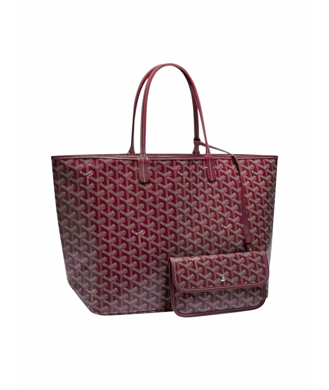 GOYARD Бордовая кожаная сумка тоут, фото 1