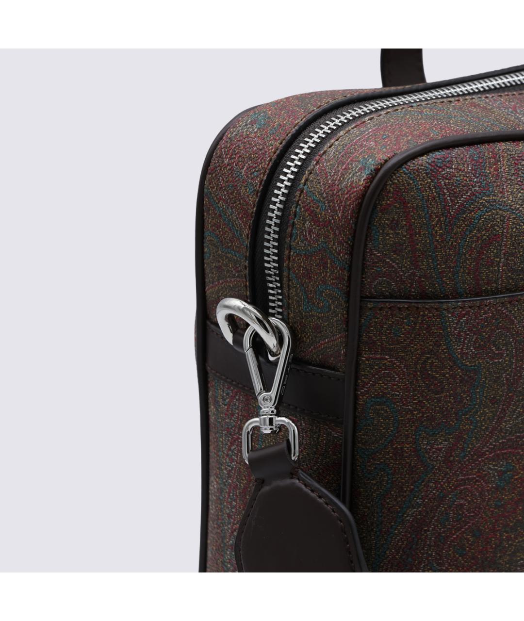 ETRO Коричневый хлопковый портфель, фото 4