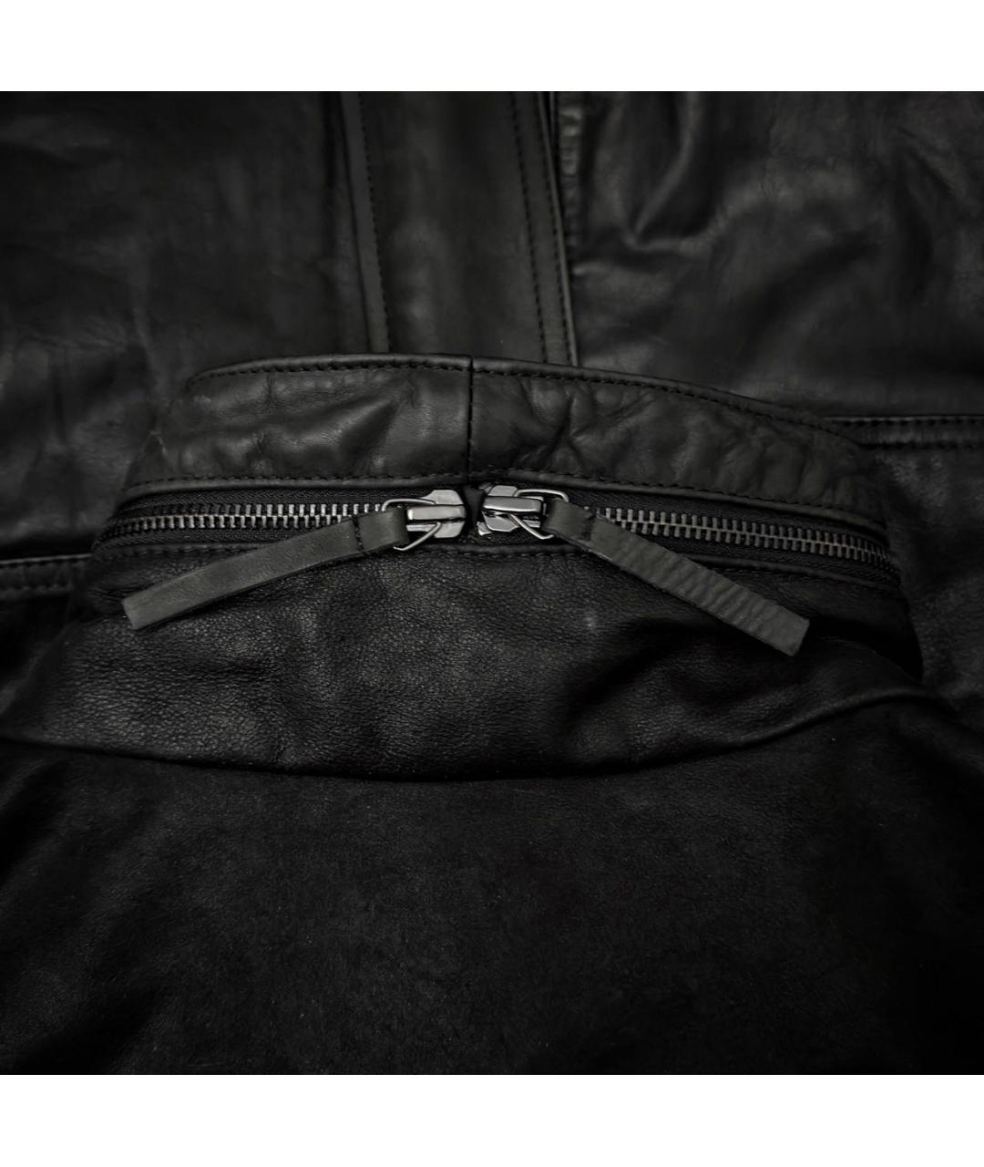 EMPORIO ARMANI Черная кожаная куртка, фото 5