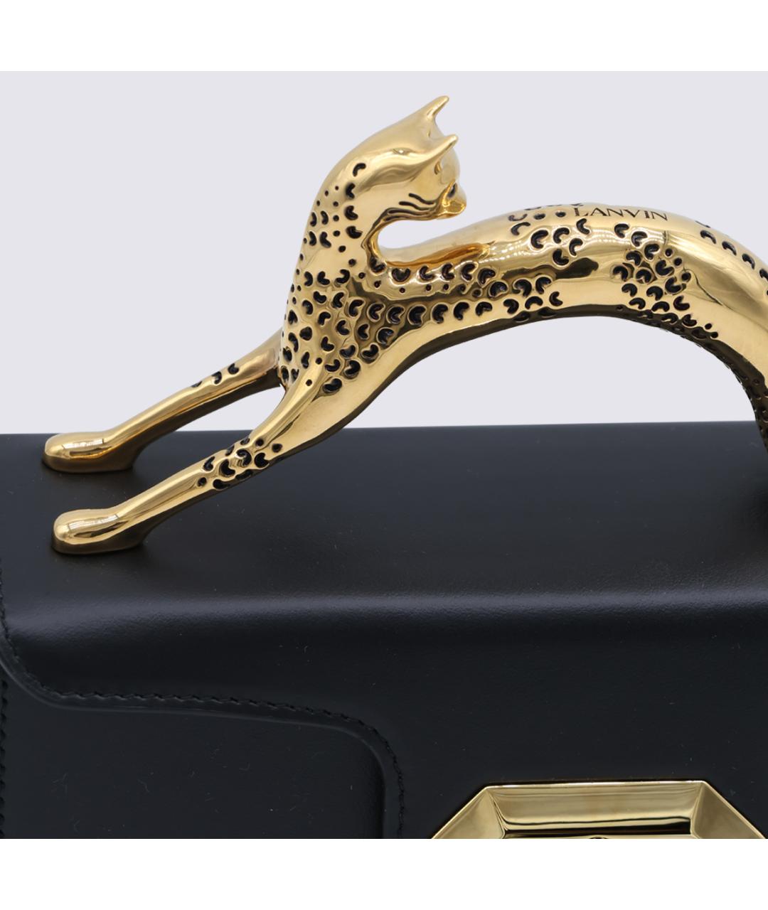 LANVIN Черная кожаная сумка через плечо, фото 4