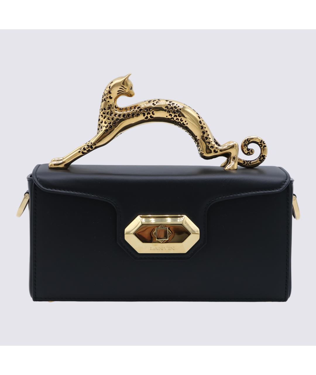LANVIN Черная кожаная сумка через плечо, фото 5