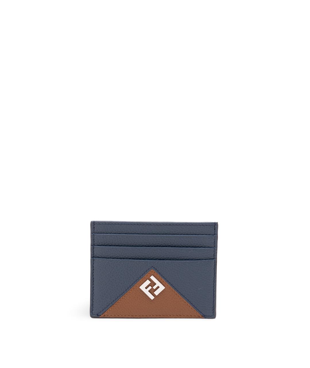 FENDI Синий кожаный кардхолдер, фото 1