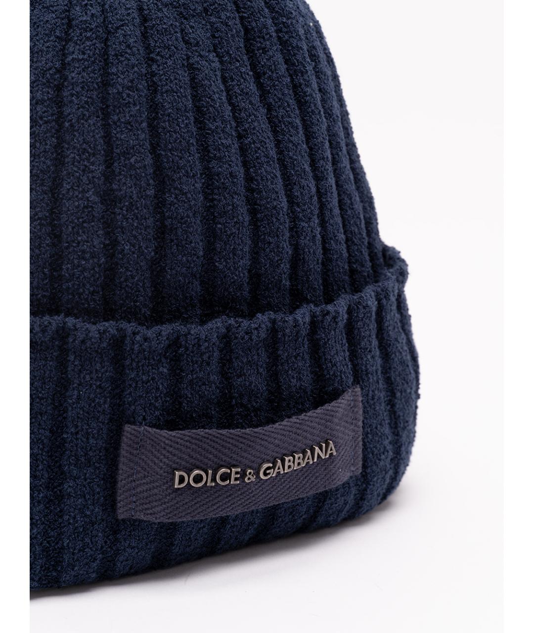DOLCE&GABBANA Синяя хлопковая шапка, фото 3