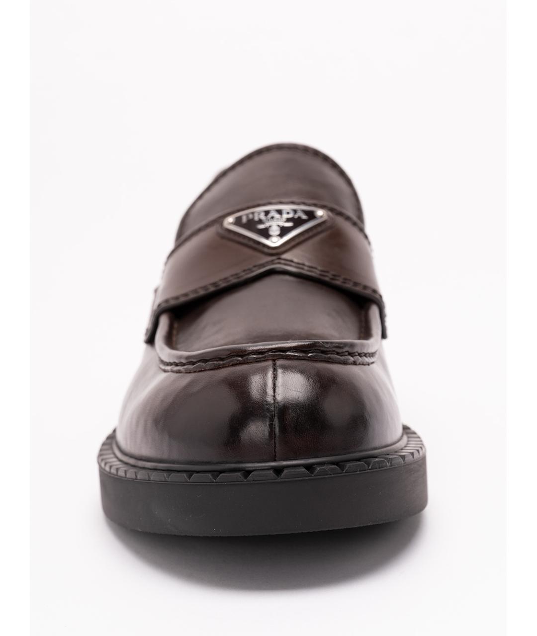 PRADA Коричневые кожаные лоферы, фото 5