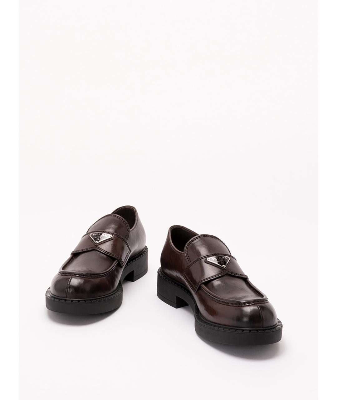PRADA Коричневые кожаные лоферы, фото 2