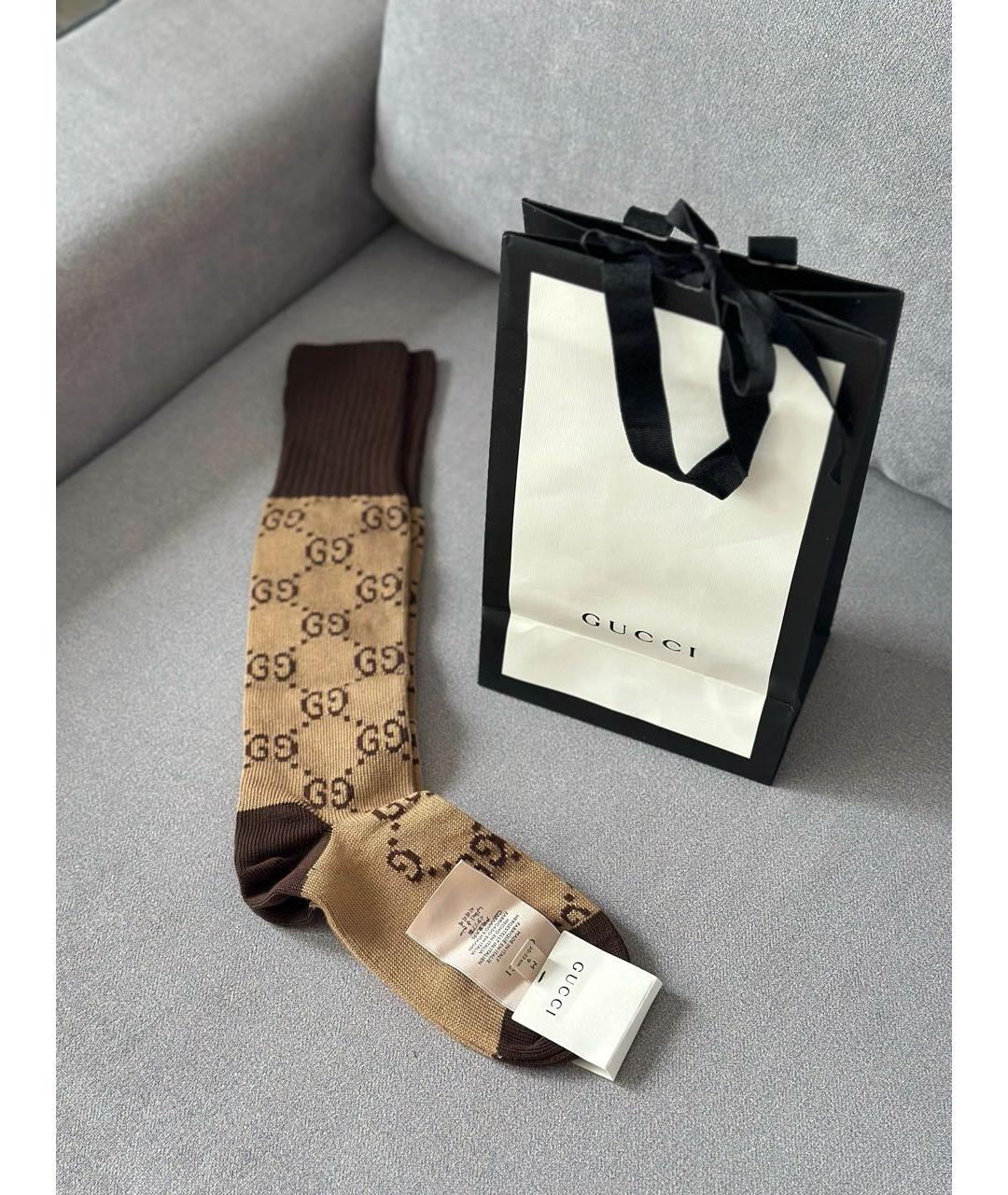 GUCCI Бежевые носки, чулки и колготы, фото 2