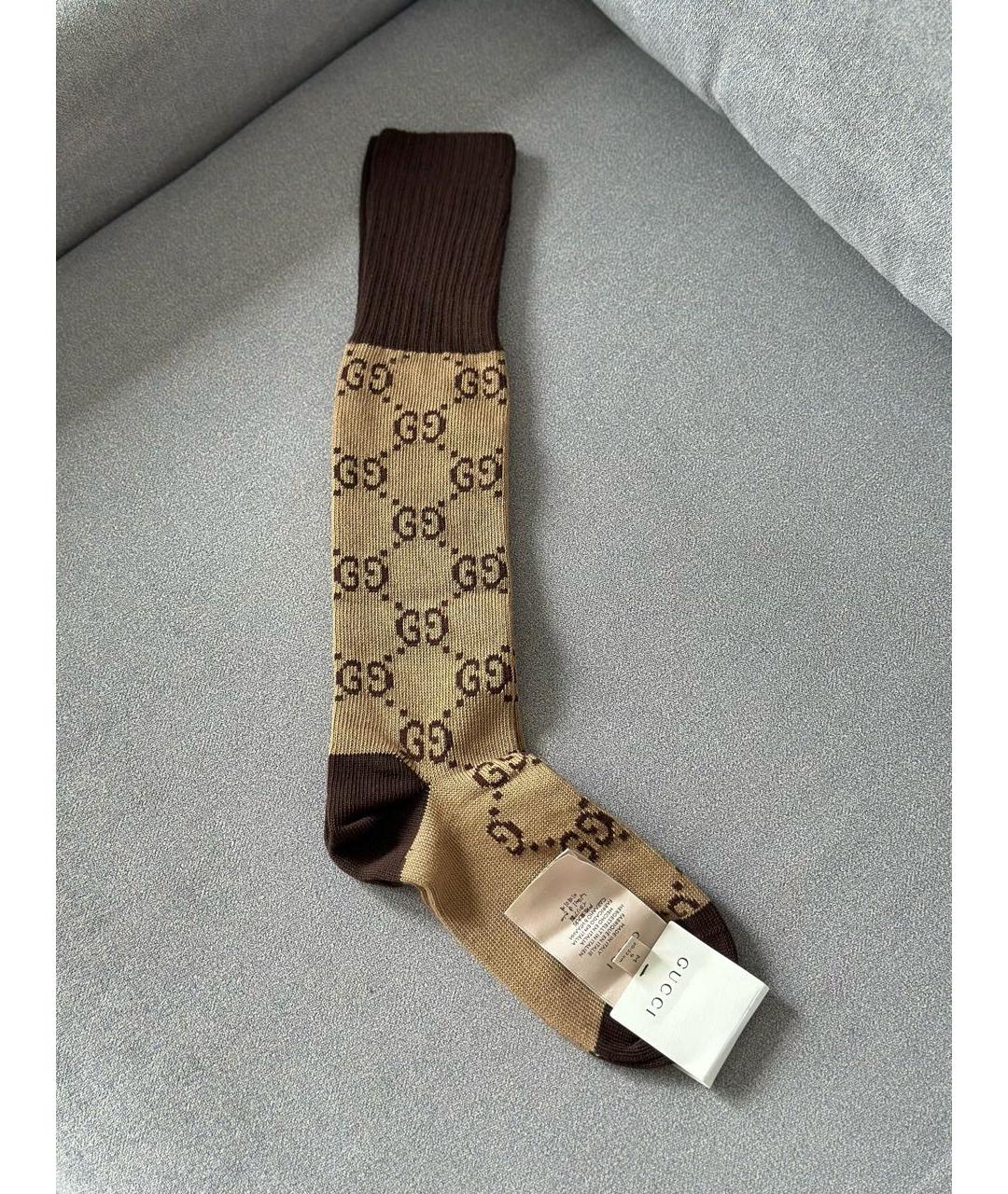 GUCCI Бежевые носки, чулки и колготы, фото 3