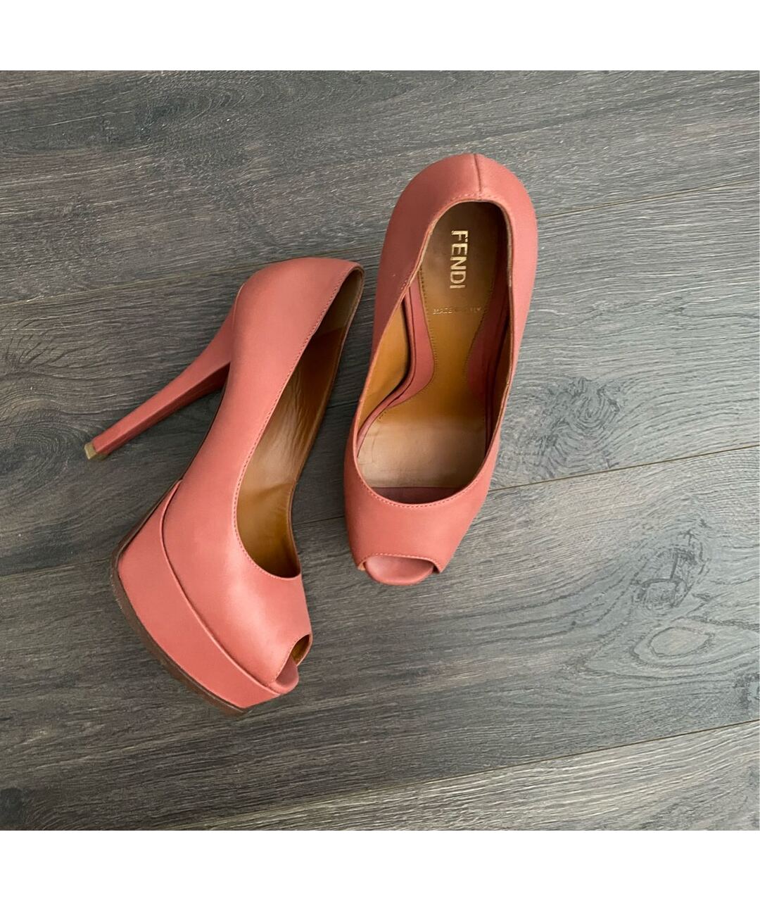 FENDI Розовые кожаные туфли, фото 9