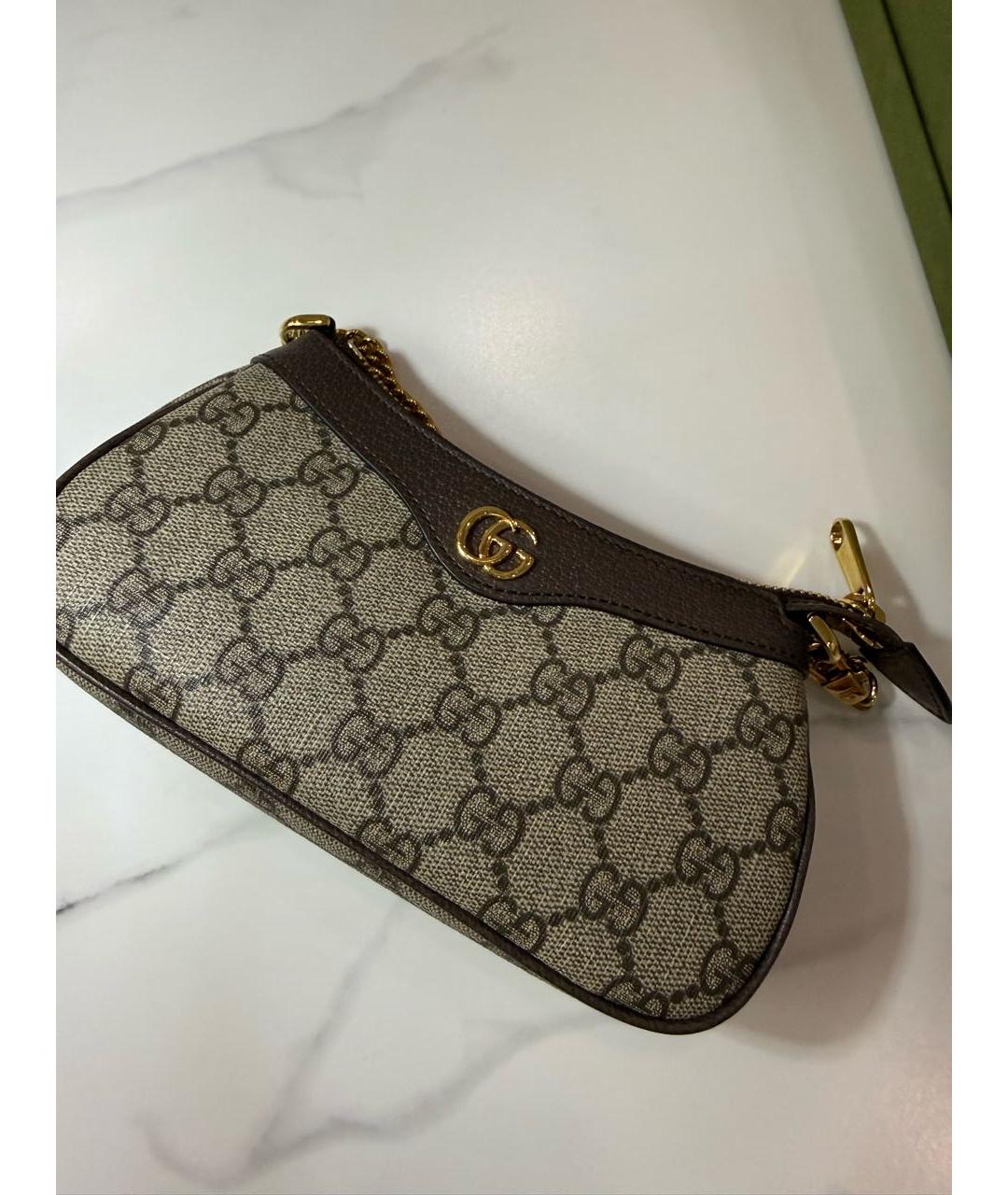 GUCCI Коричневая кожаная сумка с короткими ручками, фото 2