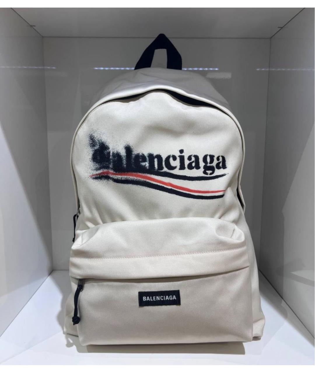 BALENCIAGA Бежевый тканевый рюкзак, фото 5