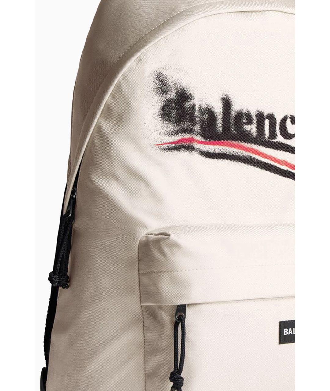 BALENCIAGA Бежевый тканевый рюкзак, фото 3