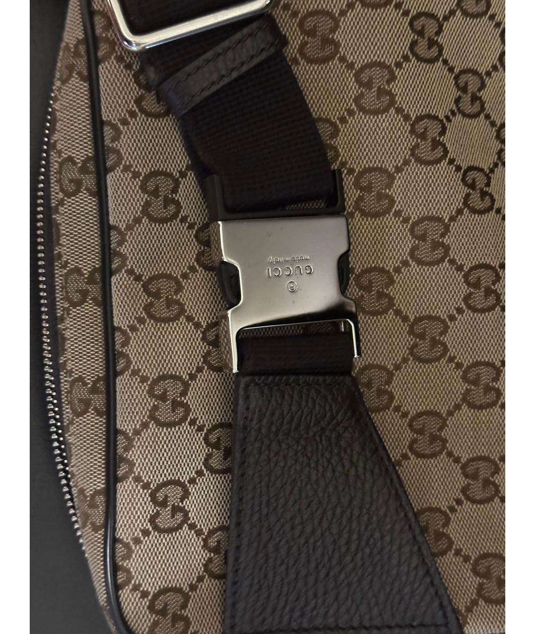 GUCCI Бежевая тканевая поясная сумка, фото 2