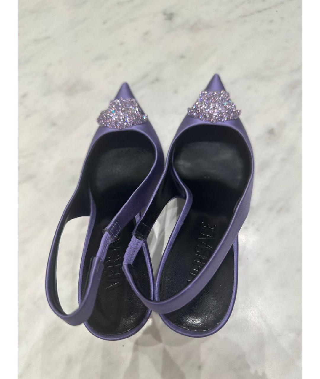 VERSACE Фиолетовые текстильные босоножки, фото 3