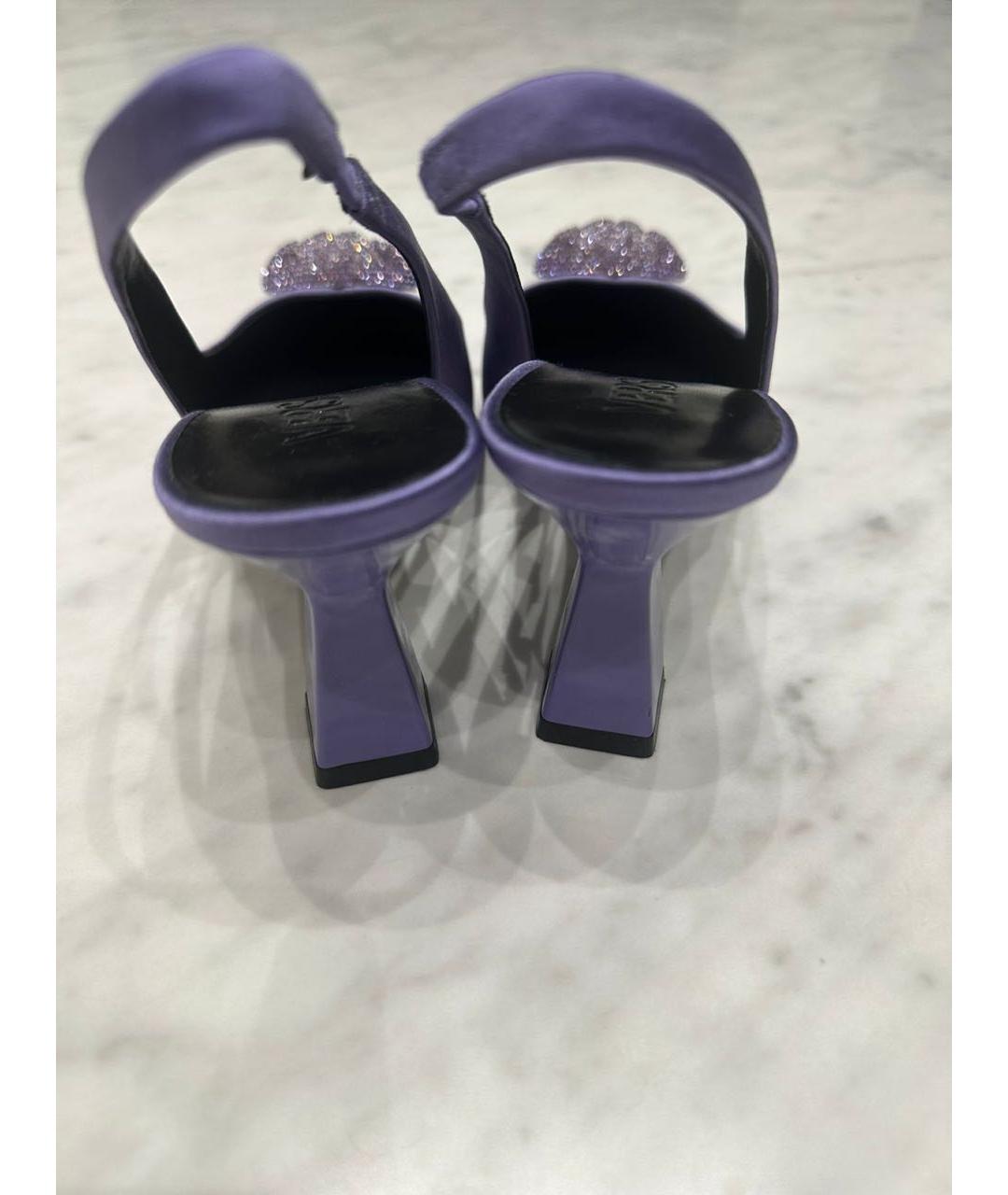 VERSACE Фиолетовые текстильные босоножки, фото 4