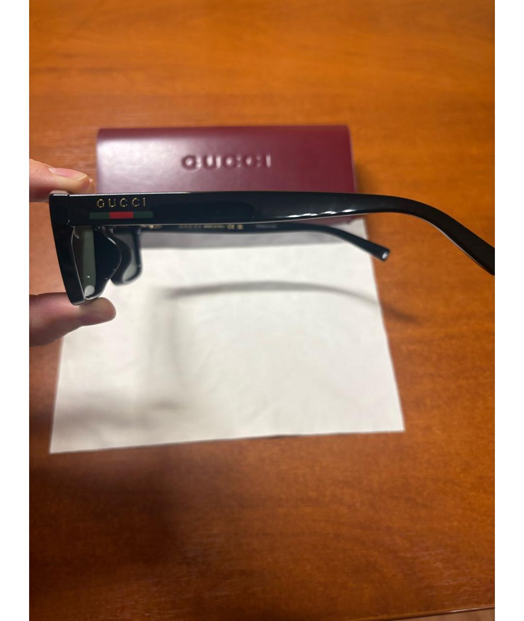 GUCCI Черные пластиковые солнцезащитные очки, фото 4