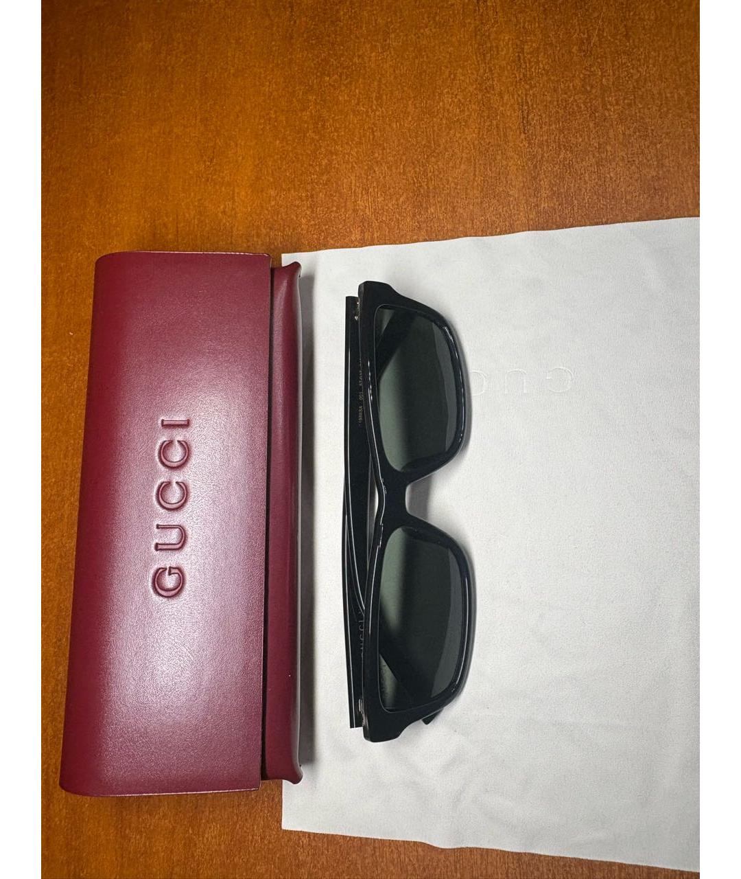 GUCCI Черные пластиковые солнцезащитные очки, фото 2