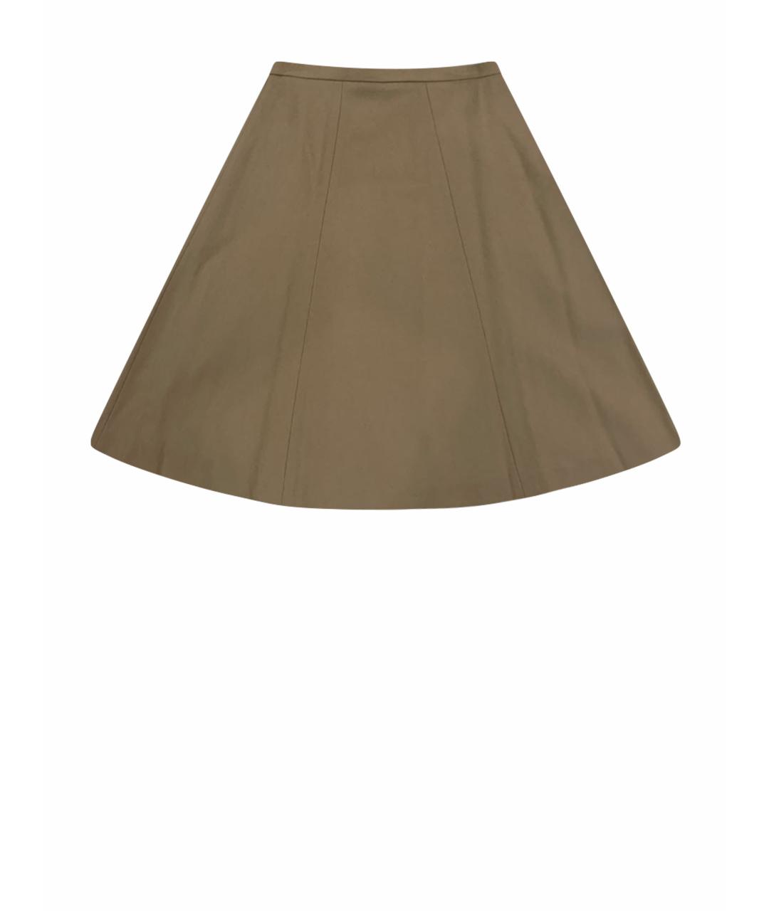 MAX MARA STUDIO Бежевая шерстяная юбка миди, фото 1