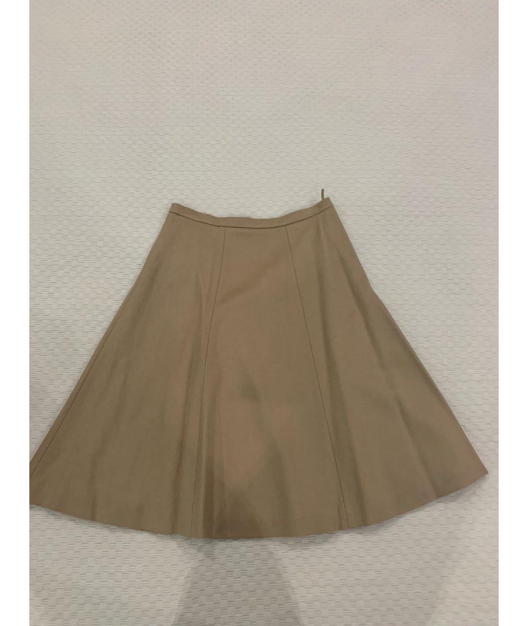 MAX MARA STUDIO Бежевая шерстяная юбка миди, фото 2