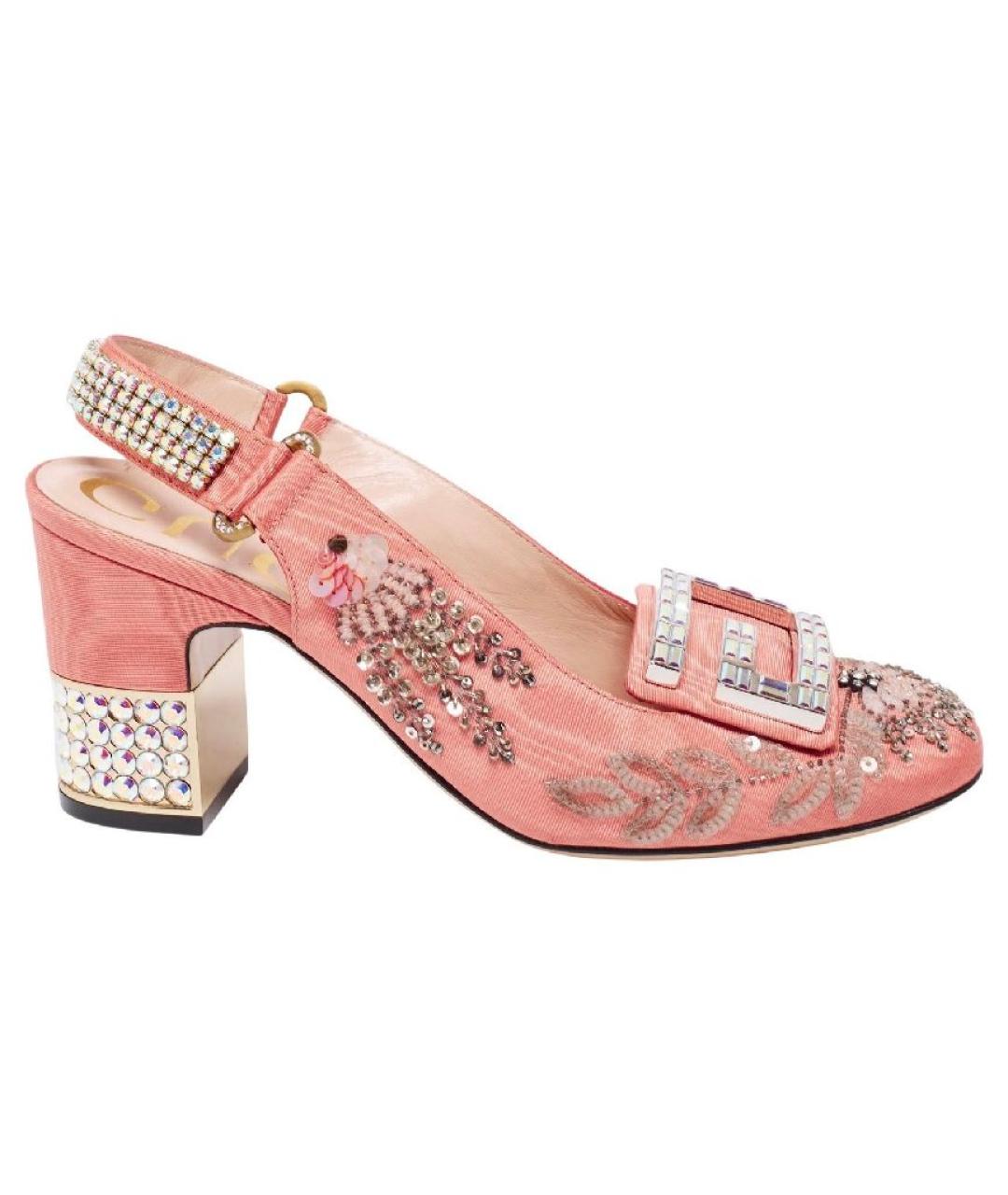 GUCCI Розовые текстильные туфли, фото 1