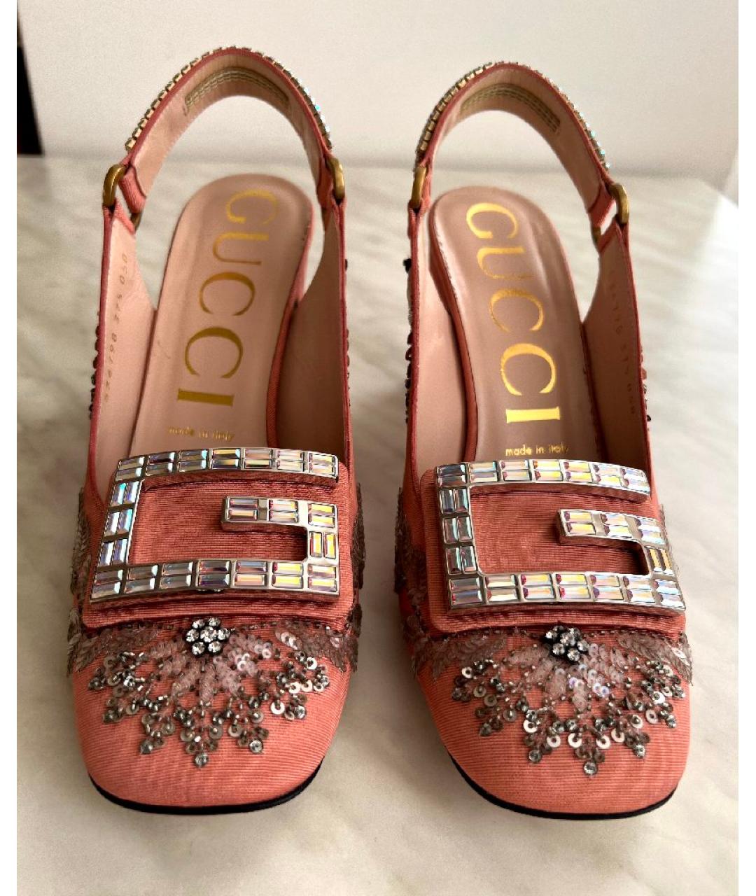 GUCCI Розовые текстильные туфли, фото 2