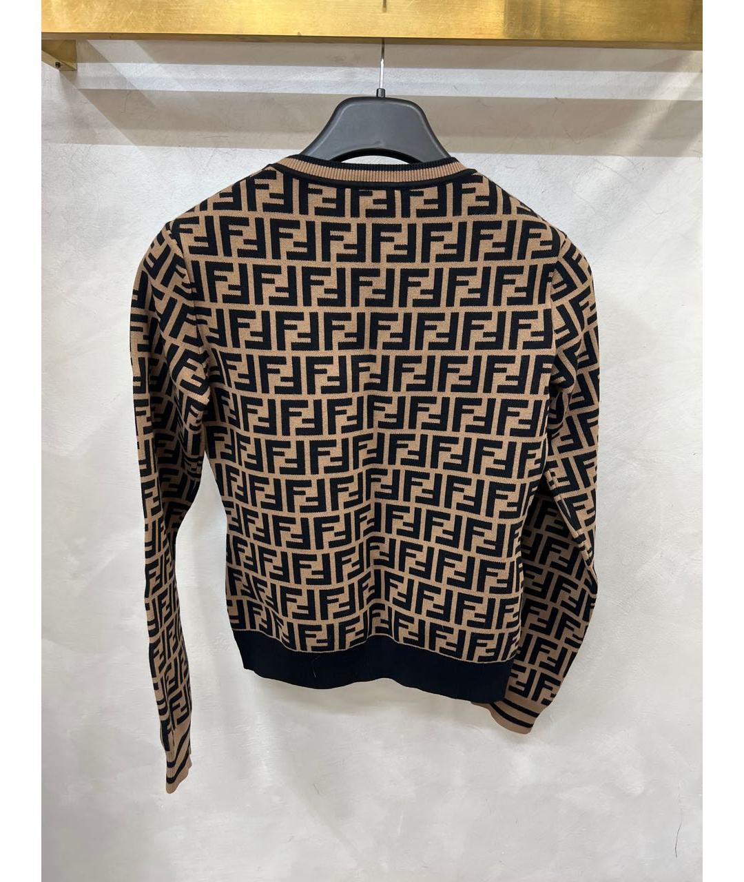 FENDI Коричневый вискозный джемпер / свитер, фото 2